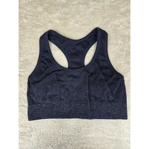 All in Motion Women's Dark Navy Sparkle Seamless Racerback Sports Bra‎ Medium